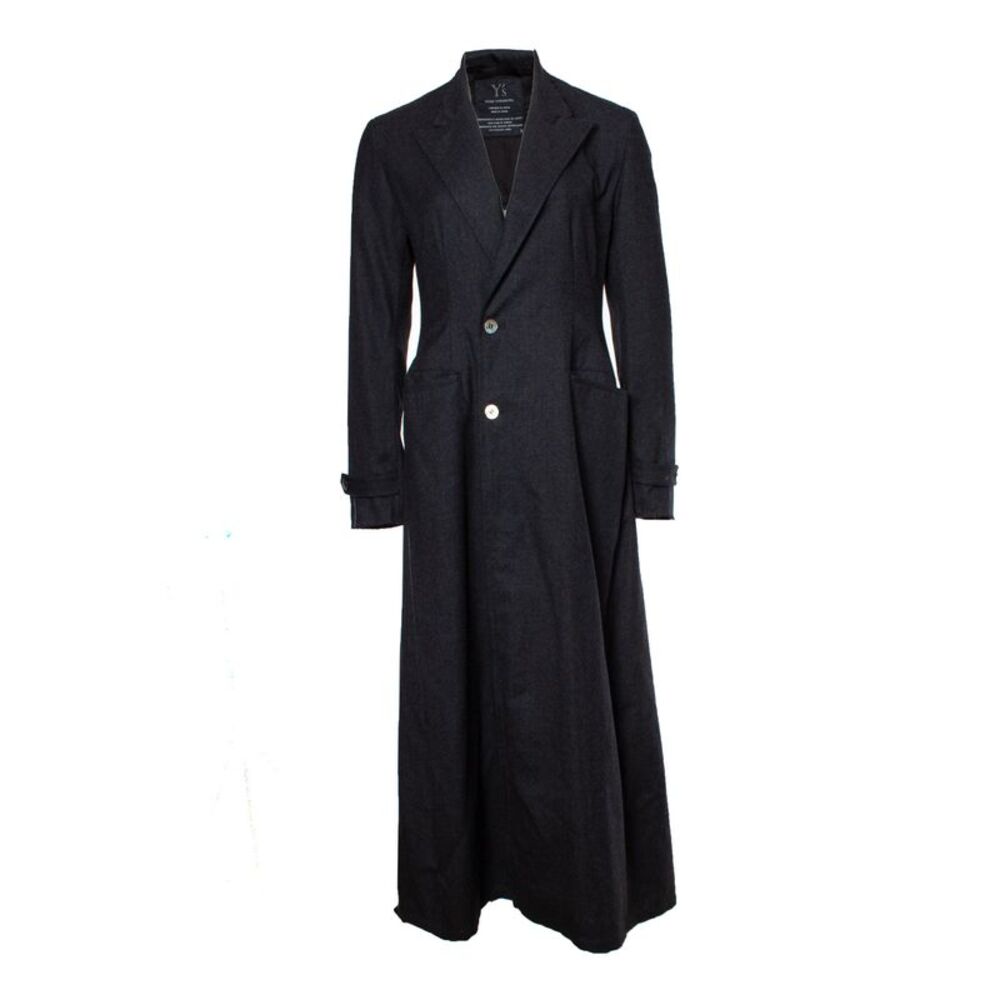 Yohji Yamamoto Grey maxi trench coat